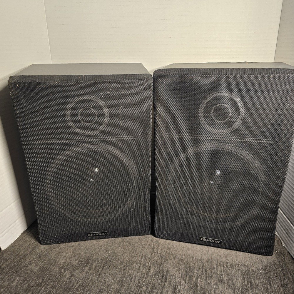 Quasar SW316 Speaker System Pair 8 Ohm 10W Vintage Bookshelf Stereo Speakers